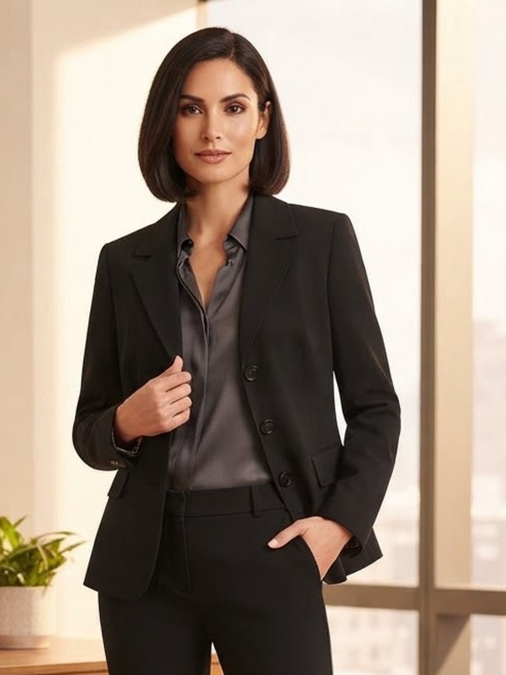 TAHARI ARTHUR S. LEVIN Tailored Blazer 8 Petite 19.5” p2p Black $180 Retail NWOT